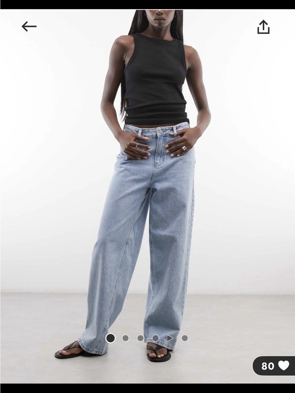 Noisy May mid rise wide leg jeans in light blue - W27 L30